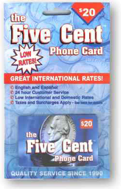 Please wait for picture to load! Vocall pre-paid calling card - 5 cents per minute!